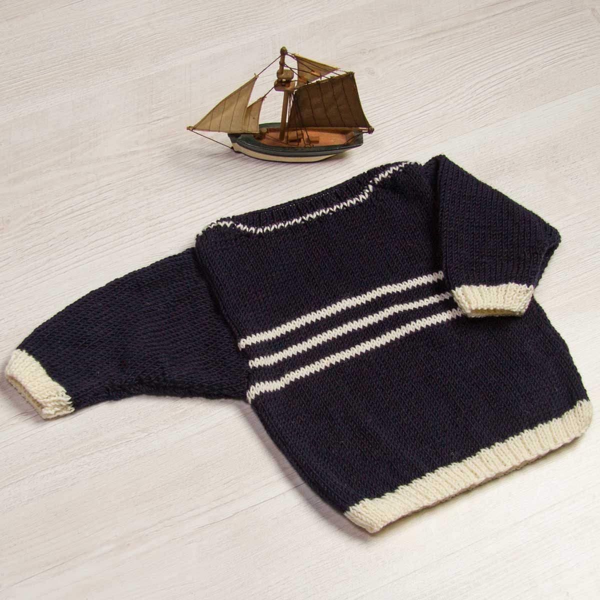 Kit tricot bébé : un pull tout en mérinos ultra doux