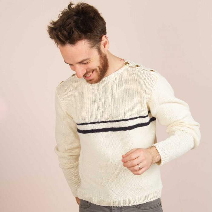 pull marin en mérinos à tricoter soi-même DIY