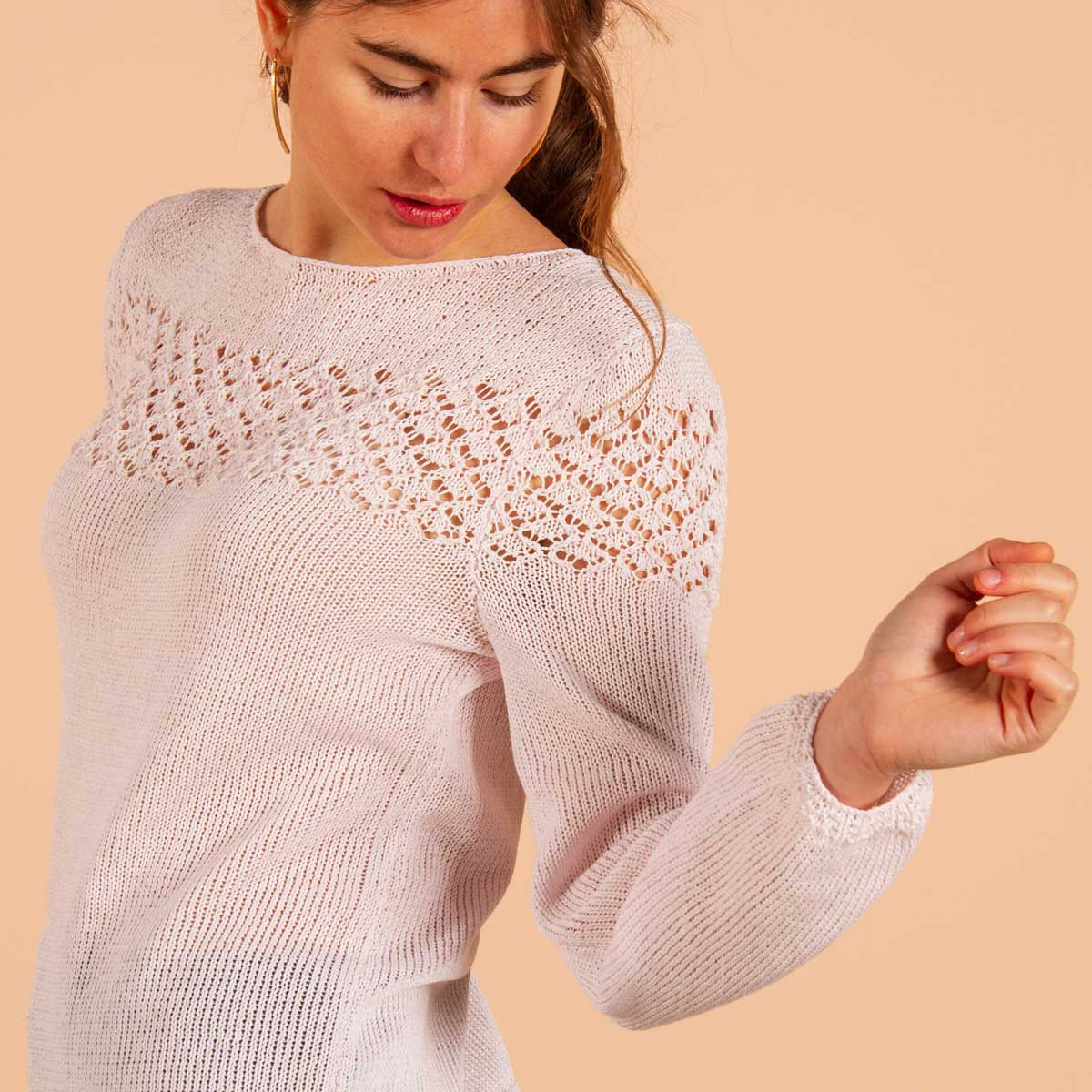 Cotton jumper to knit