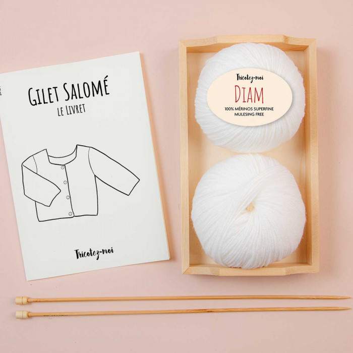 Salomé - Gilet bébé kit tricot