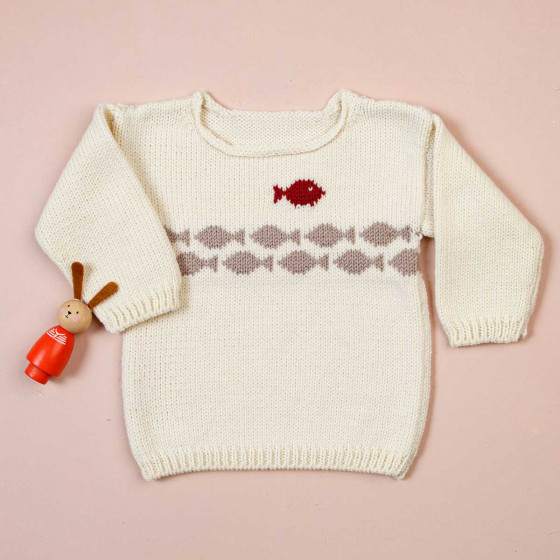 Pull bébé à tricoter Tilapia