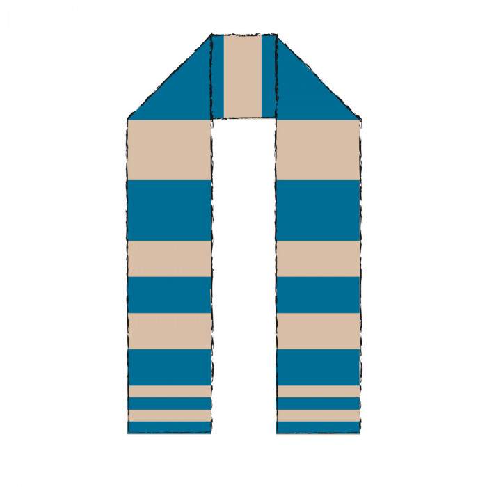 Scarf with crescent stripes