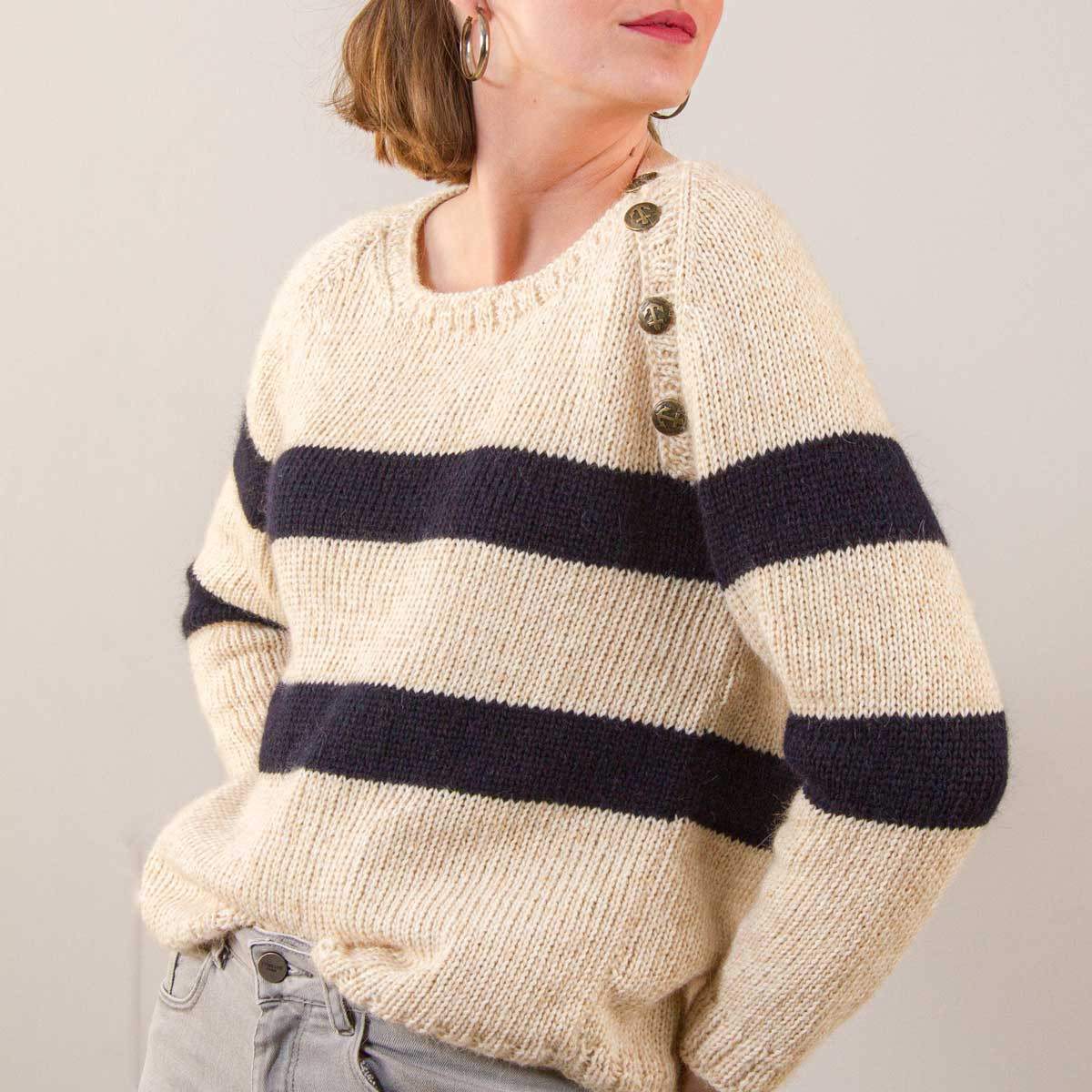 Marinière femme kit tricot