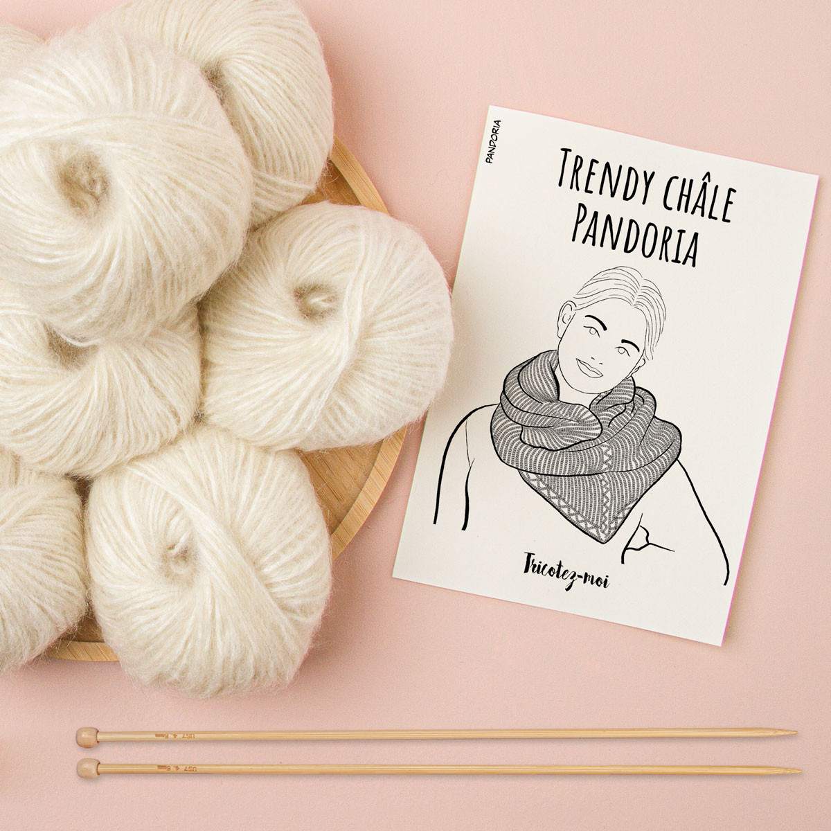 Trendy châle Pandoria à tricoter