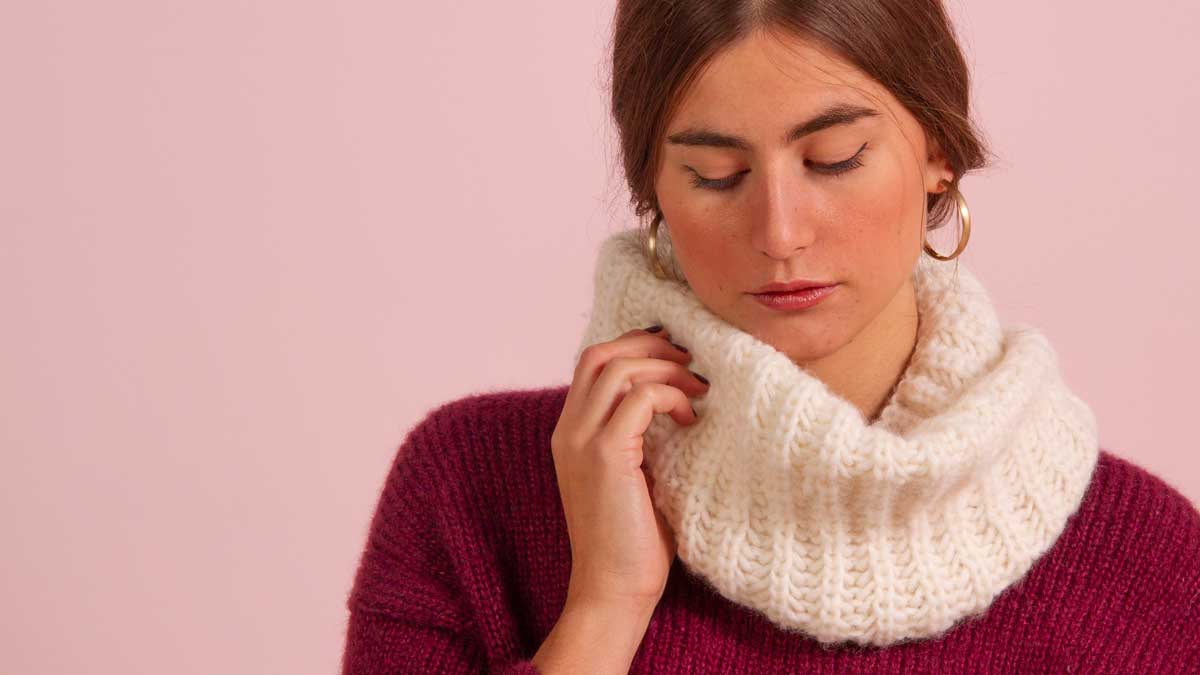 Cache-cou tricoté en laine mérinos pour hommes
